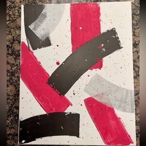 Abstract Red and Black Canvas Art
